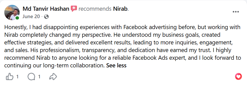 Facebook recommendation from Md Tanvir Hashan