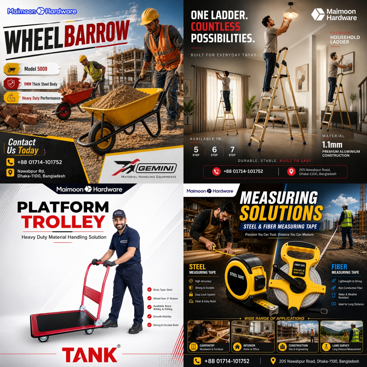 Maimoon Hardware product ad creative set